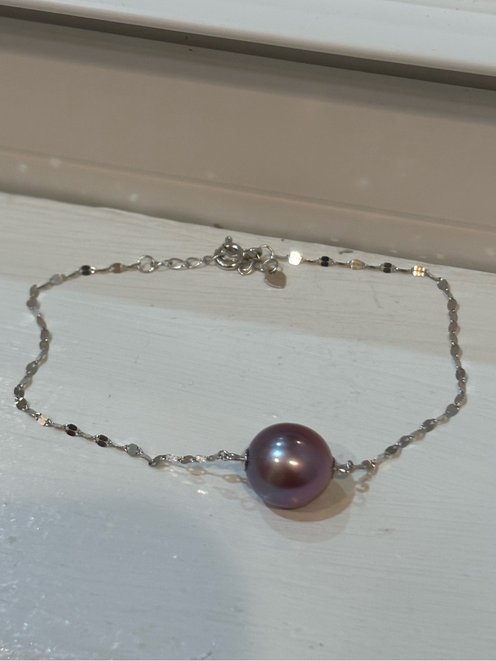 6-9mm Single Pearl On Sterling Silver Bracelet